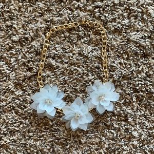 Light Blue Floral Statement Necklace